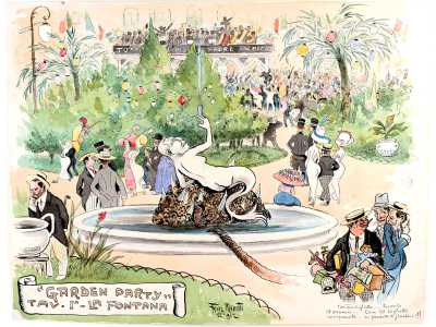 Le sue caricature non mancarono di far emergere gli ideali antigiolittiani e le posizioni antimilitariste. Tra gli eventi della Prima guerra mondiale riprodotti da Menotti ci sono i �festeggiamenti� in piazza Umberto per gli italiani espulsi dalla Turchia a seguito della guerra libica (1912)...